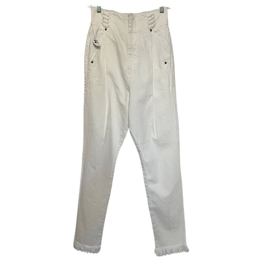 NWT MAME KUROGOUCHI MAM MANE LACY HIGH RISE PLEATED TAPERED MOM JEANS - 27